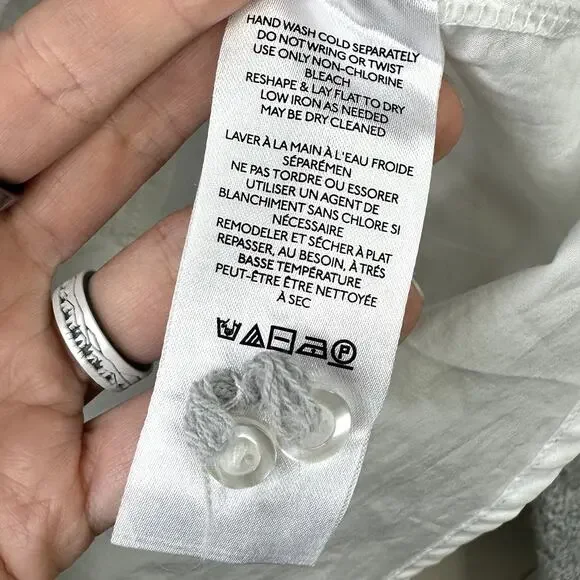 Maeve Anthropologie NWOT Gray Cable-Knit Layered Crewneck Overlay Button Sweater - Picture 8 of 9